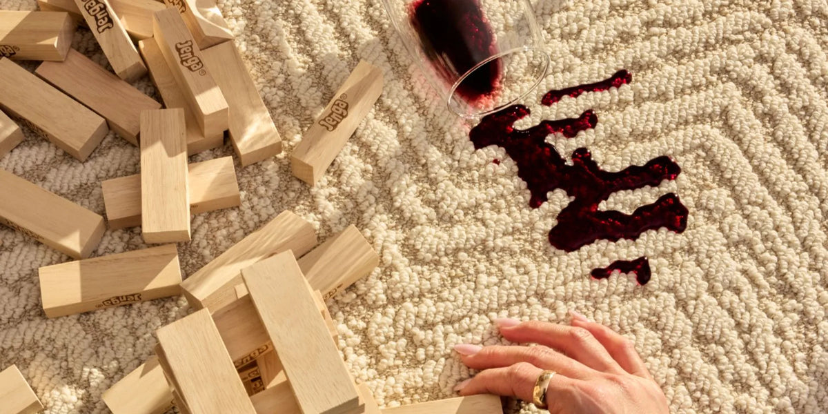 Elementa rug in a clean indoor laundry room